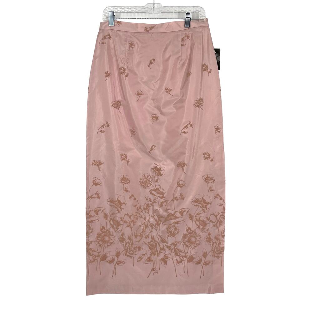 NWT Vintage J.R. Nites Pink Floral Maxi Skirt Size 10 Petite 90s Y2K Wedding